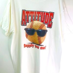 Baseball sunglasses attitude t shirt NEW Unisex Size L